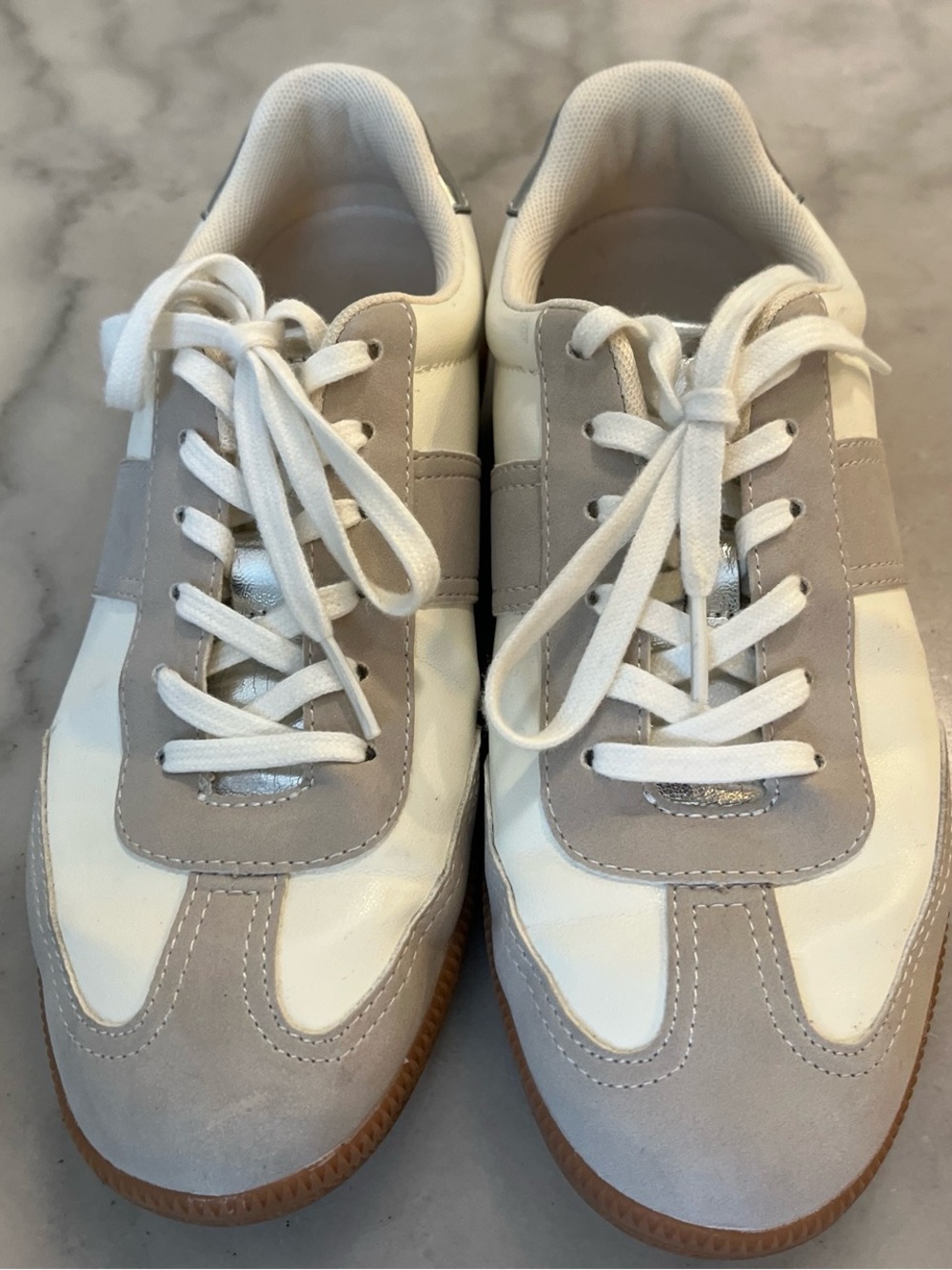 J. Crew Women's Sneakers in White and Light Gray